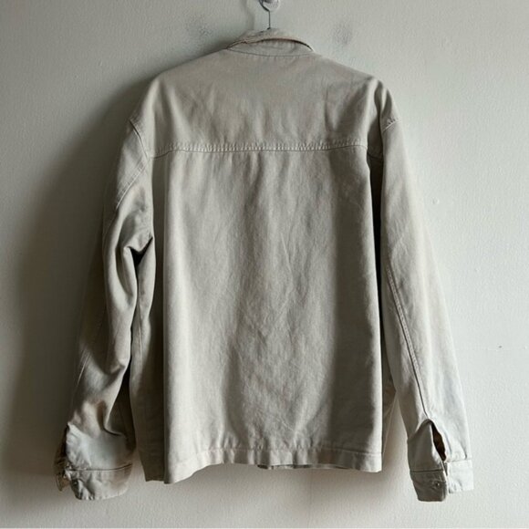 Zara Sz XL Cotton Off Grey Full Zip Thick Jacket - Picture 7 of 11